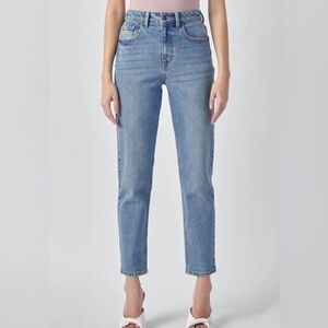 Cello High waisted Light Wash Blue Straight Leg Jeans